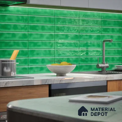 Faux Subway  Tile TL 07256 Sintra 1002 1 ft x 1 ft Ceramic Glossy Finish - 9 mm  | 2 mm Spacer is Mandatory | Please Expect a Slight Variation of Pattern (Sample)